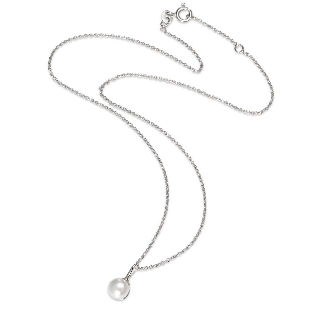 Chaînette avec pendentif Argent Rhodié perle d'eau douce 40-42 cm