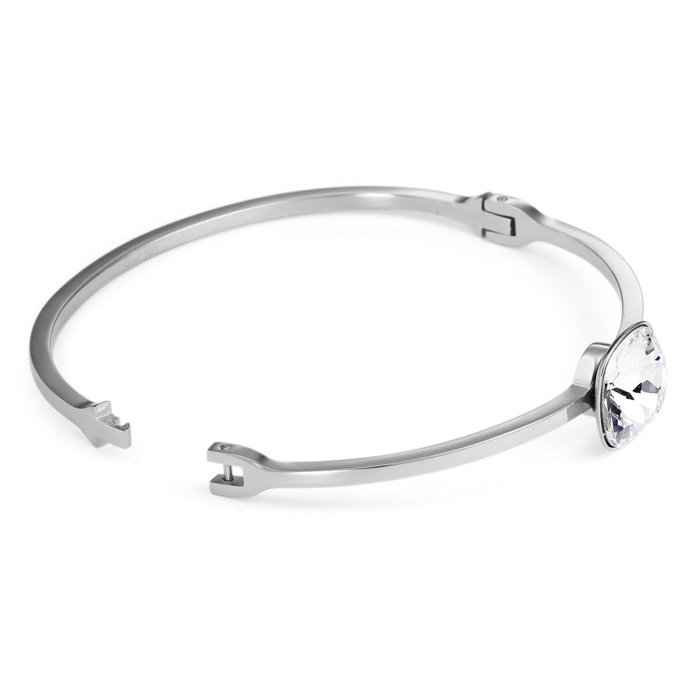 Bracelet rigide Acier inoxydable Zircone blanc 60 cm Ø50 mm