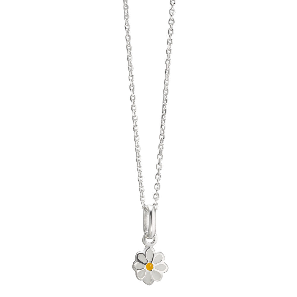 Chaînette avec pendentif Argent Laqué Fleur 36-38 cm