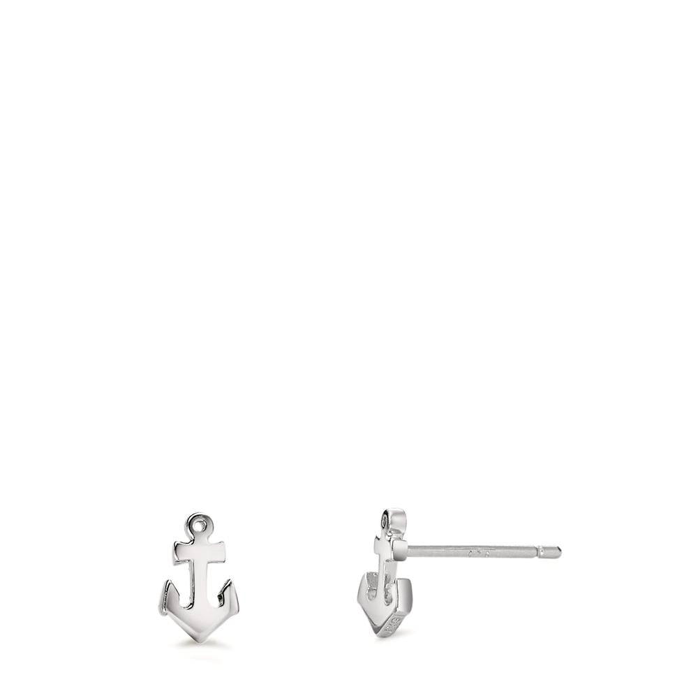 Clous d'oreilles Argent Rhodié Ancre