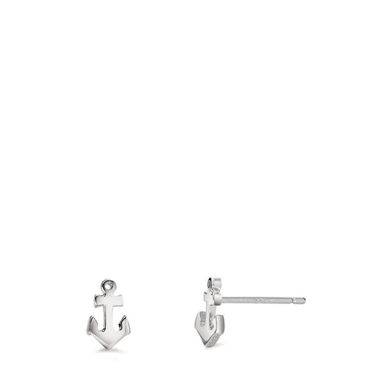 Clous d'oreilles Argent Rhodié Ancre