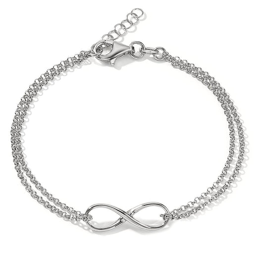 Bracelet Argent Rhodié Infini 17-19 cm