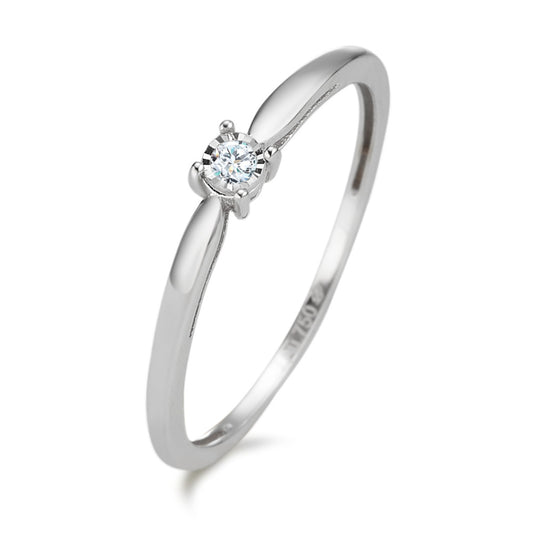 Bague solitaire Or blanc 18K Diamant 0.03 ct, w-pi2