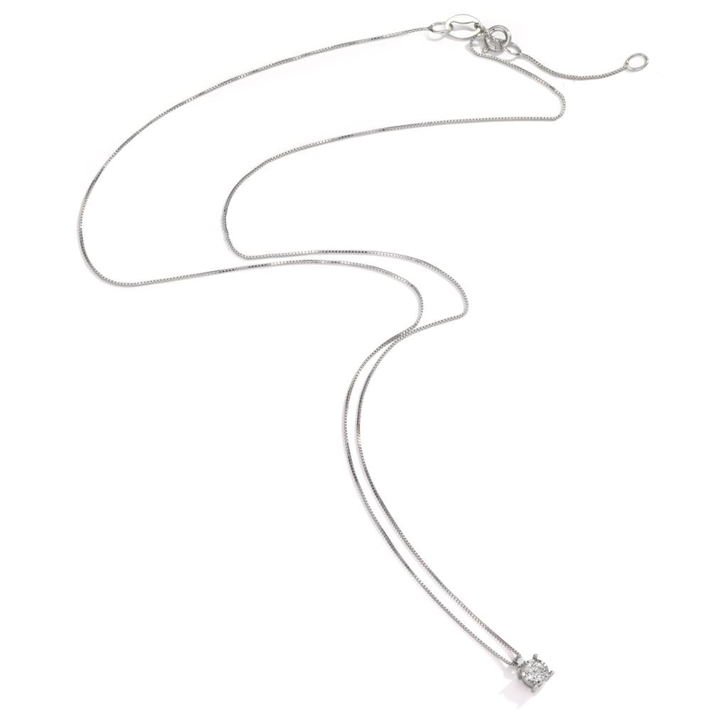 Collier Or blanc 18K Diamant 0.10 ct, w-pi2 42 cm