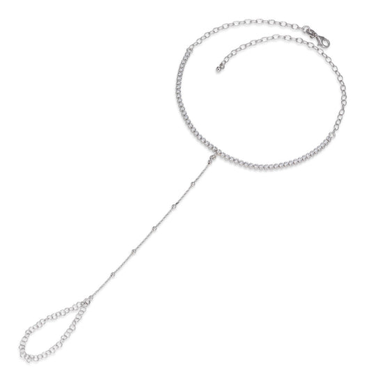 Chaînette de cheville Argent Zircone Rhodié 21-31 cm