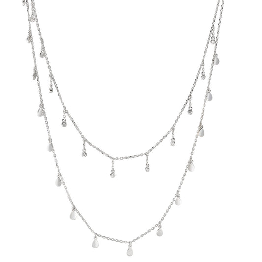 Collier Argent Zircone 12 Pierres Rhodié 35-40 cm