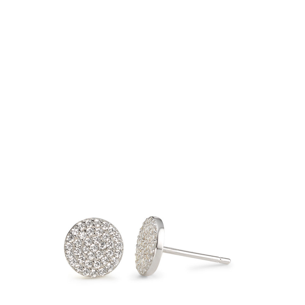 Clous d'oreilles Argent Zircone Rhodié Ø7.5 mm