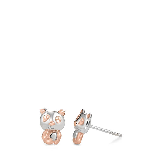 Clous d'oreilles Argent rosé Bicolore Ours