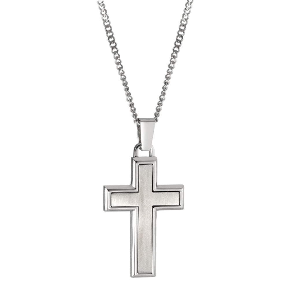 Chaînette avec pendentif Acier inoxydable Croix 55 cm