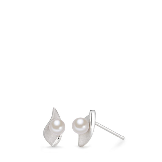 Clous d'oreilles Argent Rhodié perle d'eau douce