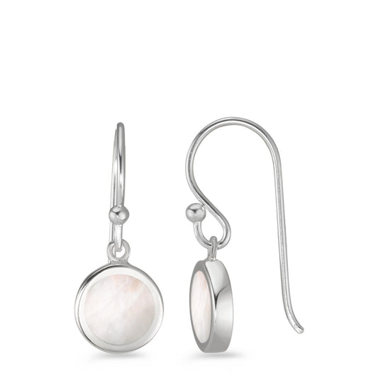 Pendant d'oreilles Argent nacre Ø8 mm