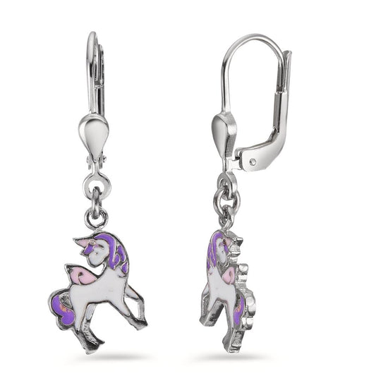 Pendant d'oreilles Argent Rhodié Licorne