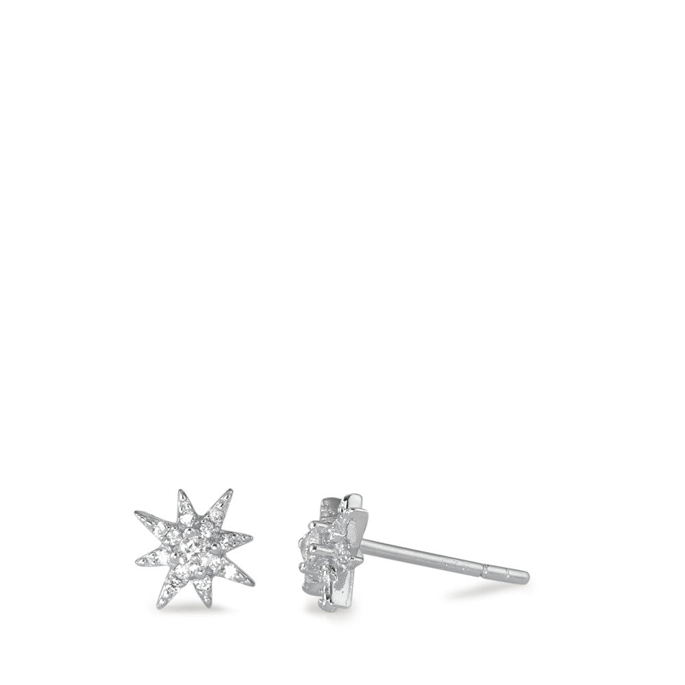 Clous d'oreilles Argent Zircone Rhodié Étoile Ø7 mm