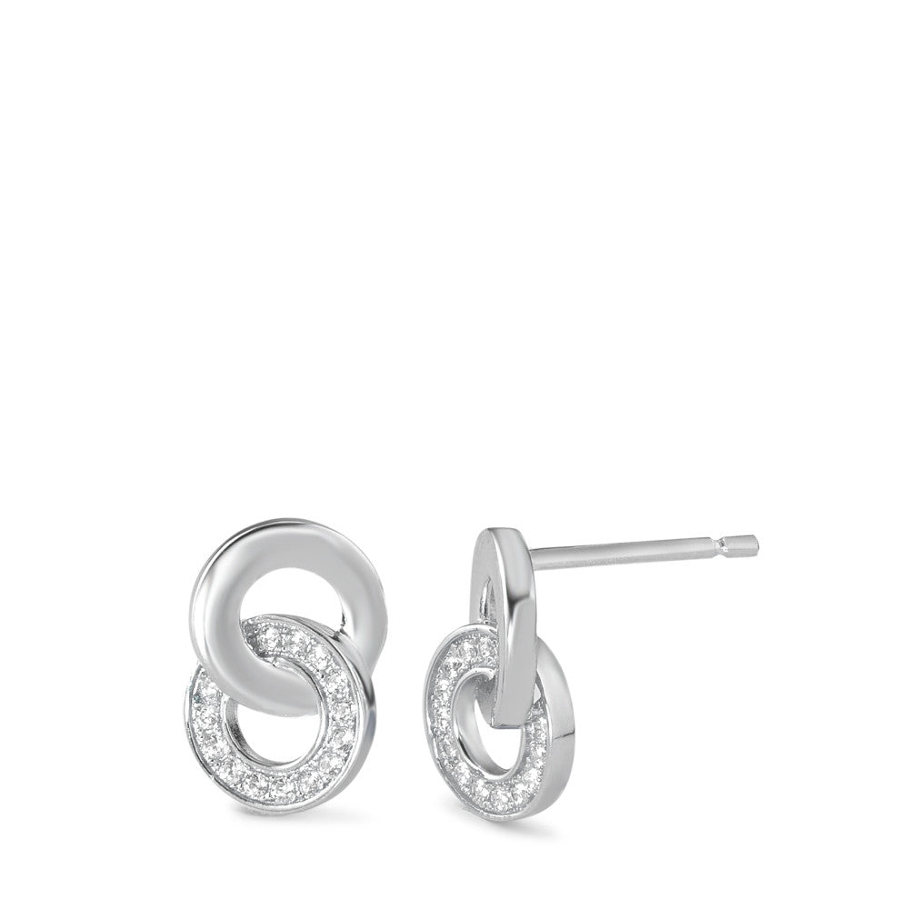 Pendant d'oreilles Argent Zircone Rhodié