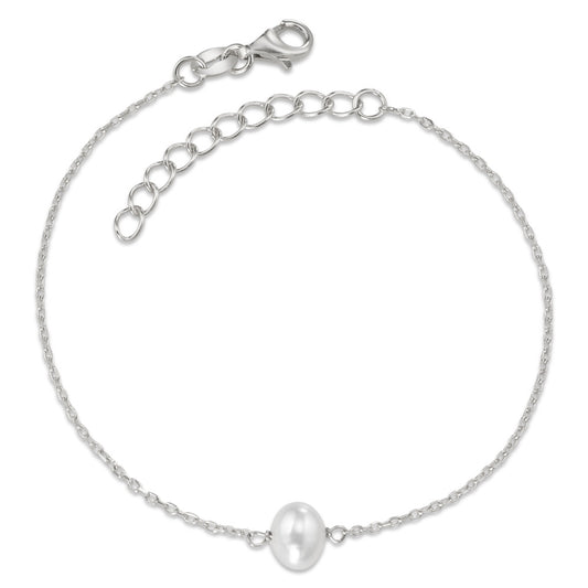 Bracelet Argent Rhodié perle d'eau douce 16-19 cm