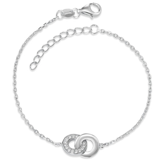 Bracelet Argent Zircone Rhodié 16-19 cm