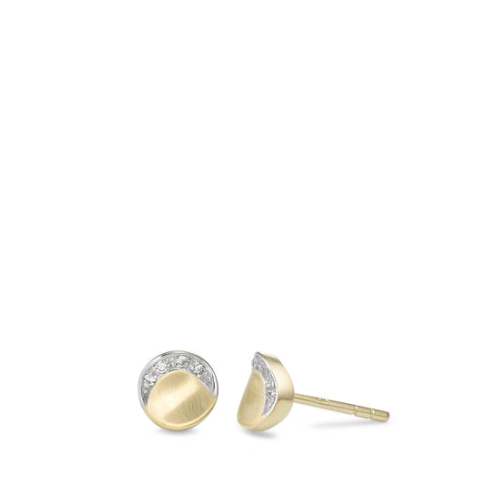 Clous d'oreilles Or jaune 9K Zircone 8 Pierres Ø6.5 mm