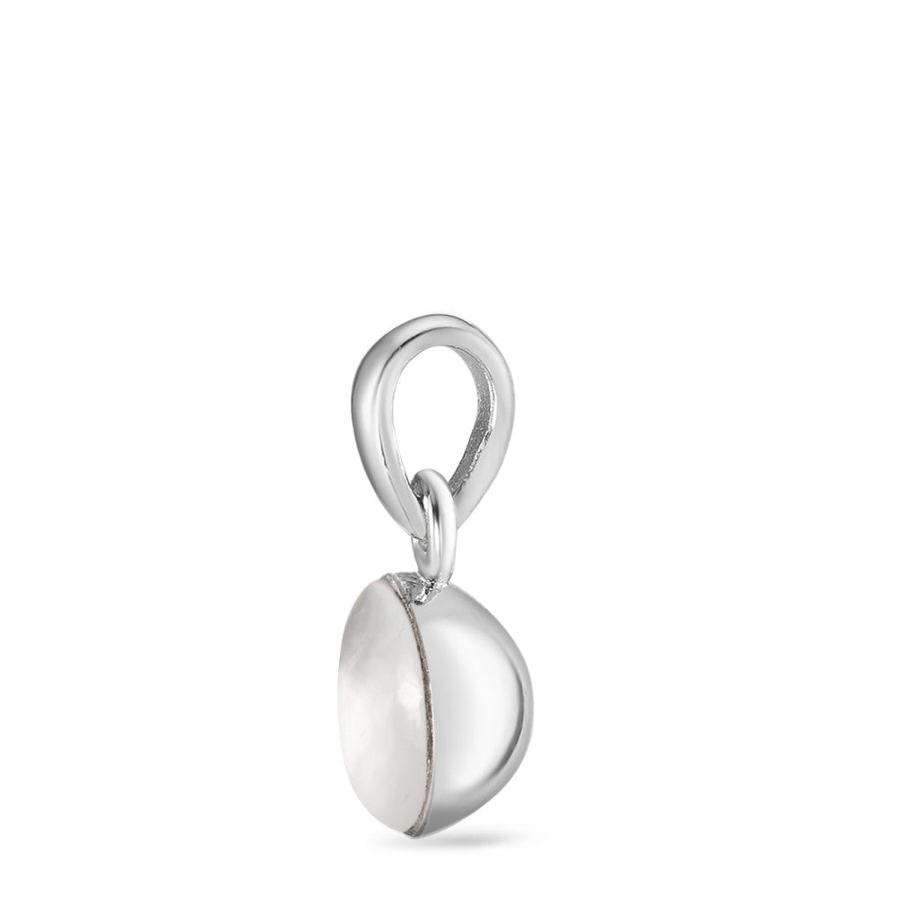 Pendentif Argent Rhodié nacre Ø7 mm