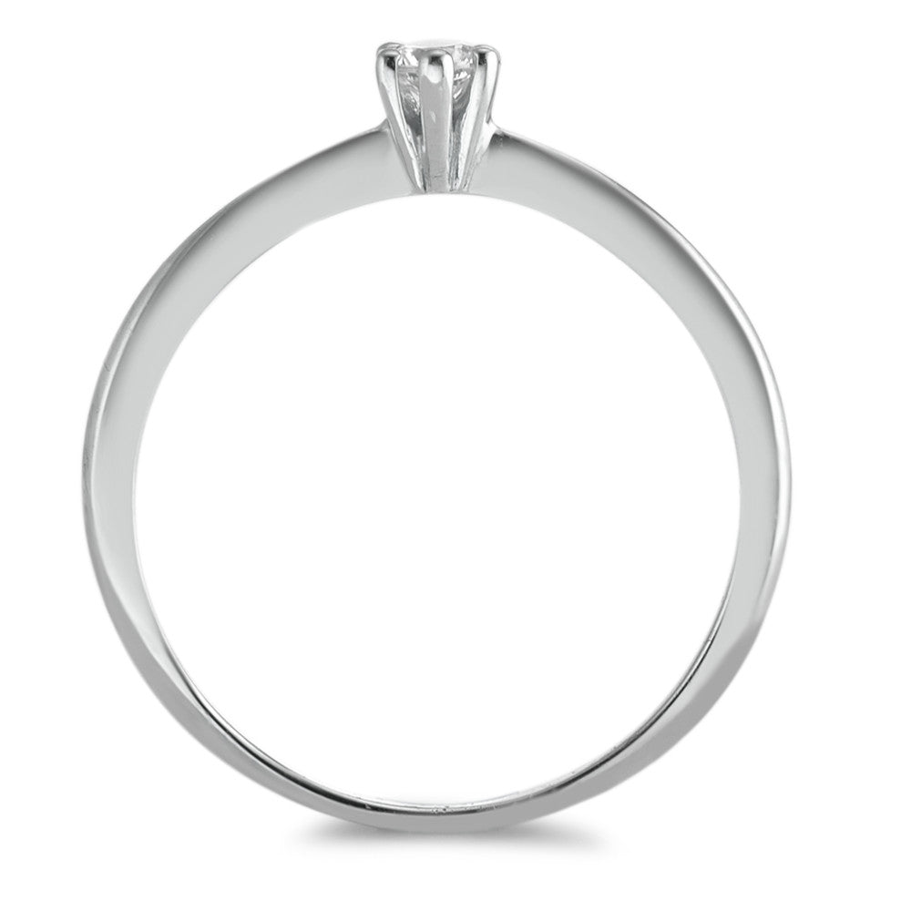 Bague solitaire Argent Zircone Rhodié