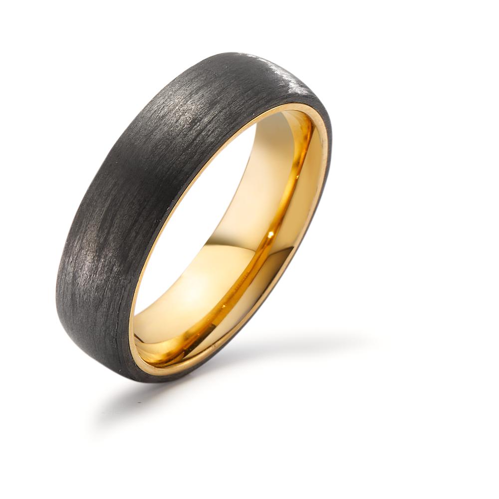 Bague Acier inoxydable, Carbone jaune PVD