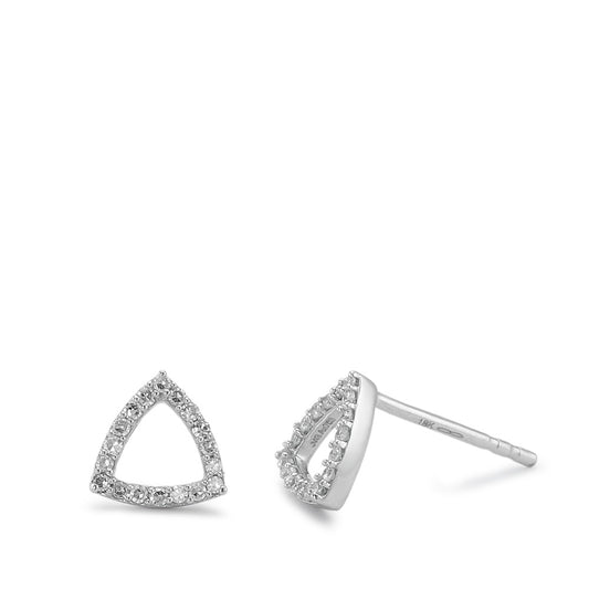 Clous d'oreilles Or blanc 18K Diamant 0.10 ct, 36 Pierres, w-si Ø6.5 mm