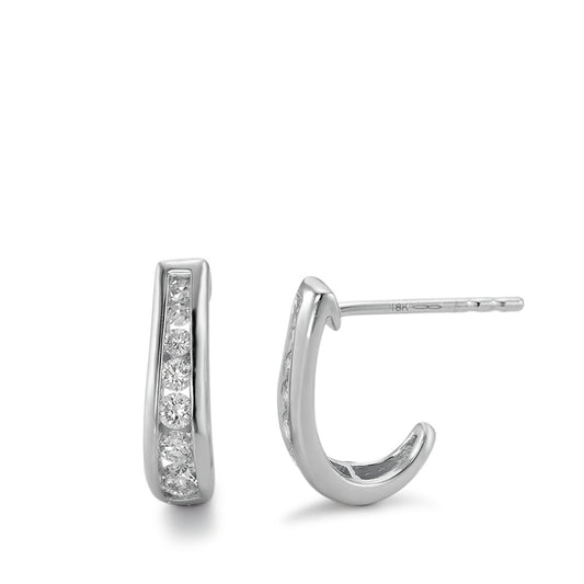 Clous d'oreilles Or blanc 18K Diamant 0.25 ct, 14 Pierres, w-si