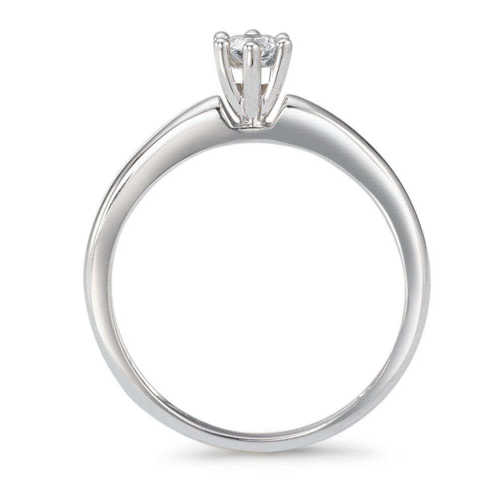 Bague solitaire Or blanc 18K Diamant 0.15 ct, w-si