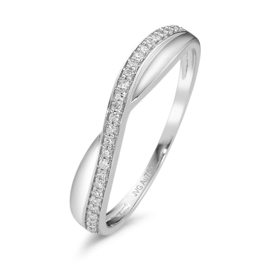 Bague Or blanc 18K Diamant 0.08 ct, 27 Pierres, w-si