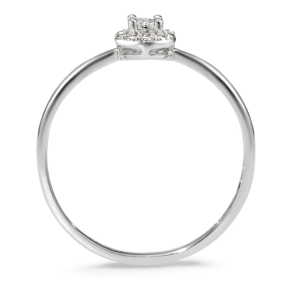 Bague solitaire Or blanc 18K Diamant 0.02 ct, w-si