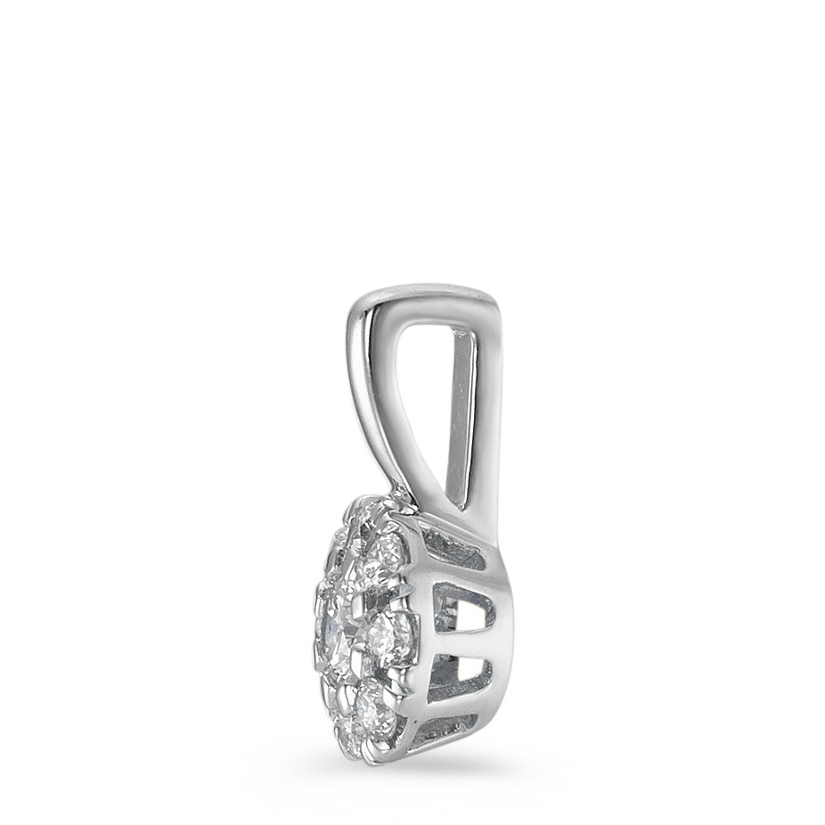 Pendentif Or blanc 18K Diamant 0.20 ct, 9 Pierres, w-si Ø6.5 mm