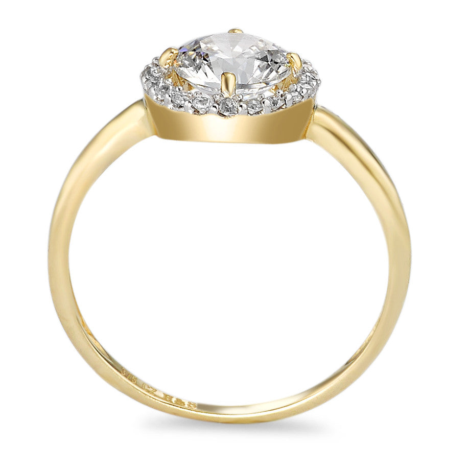 Bague Or jaune 9K Zircone