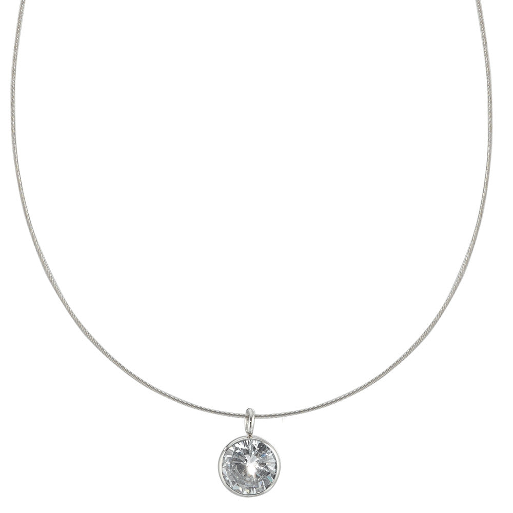 Collier Acier inoxydable Zircone 42 cm