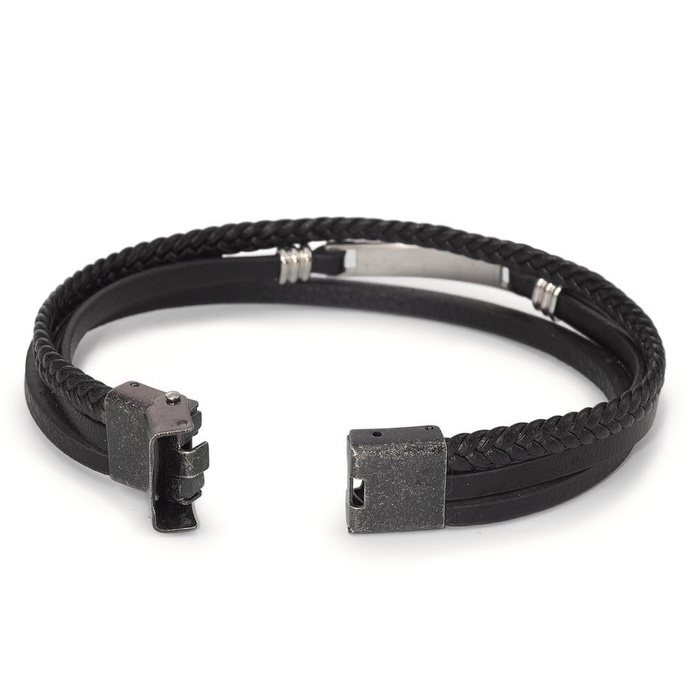 Bracelet Cuir, Acier inoxydable 21 cm