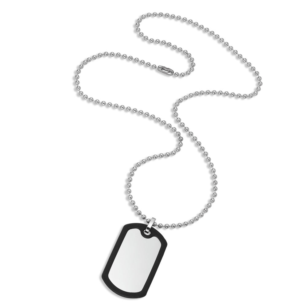 Pendentif avec gravure Acier inoxydable, Caoutchouc 50 cm