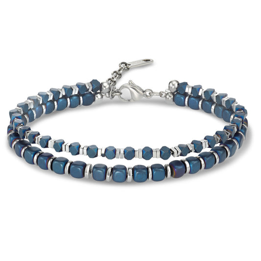 Bracelet Acier inoxydable Hématite bleu PVD 19-22 cm
