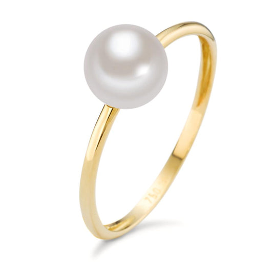 Bague Or jaune 18K perle d'eau douce