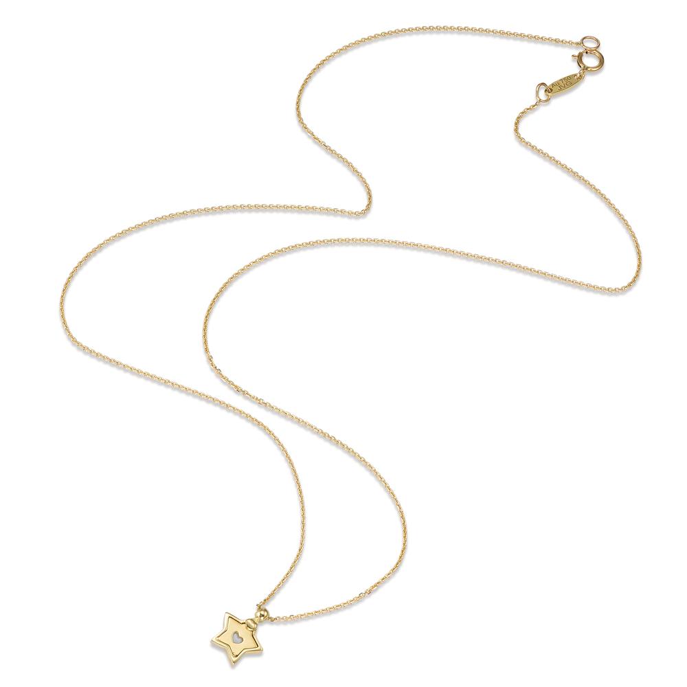 Collier Or jaune 18K nacre Étoile 42 cm