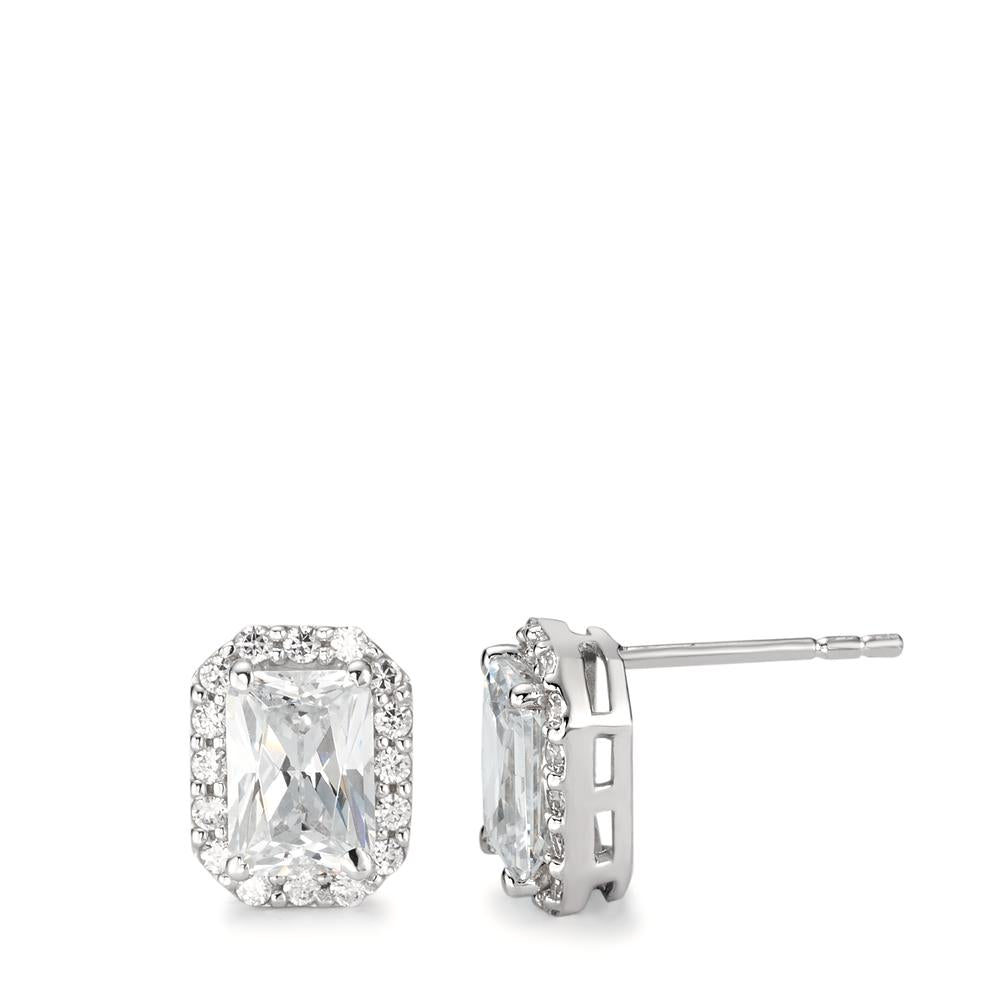 Clous d'oreilles Or blanc 18K Zircone