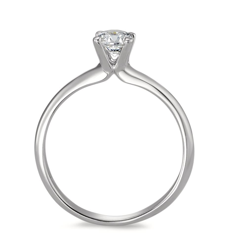 Bague solitaire Or blanc 18K Zircone