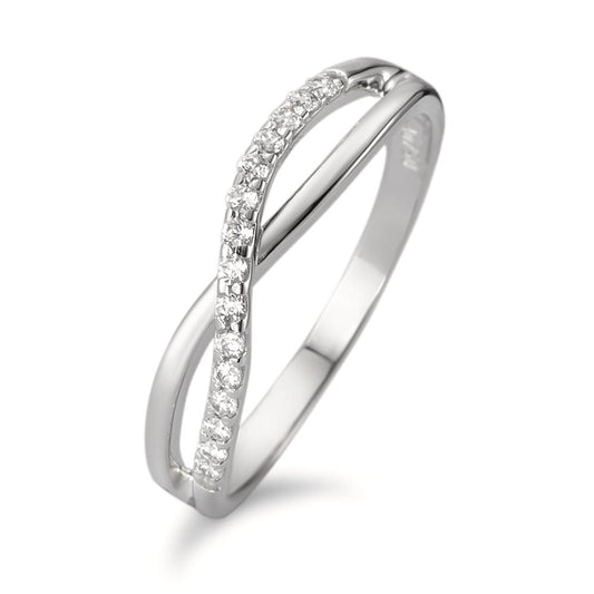 Bague Or blanc 18K Zircone 15 Pierres