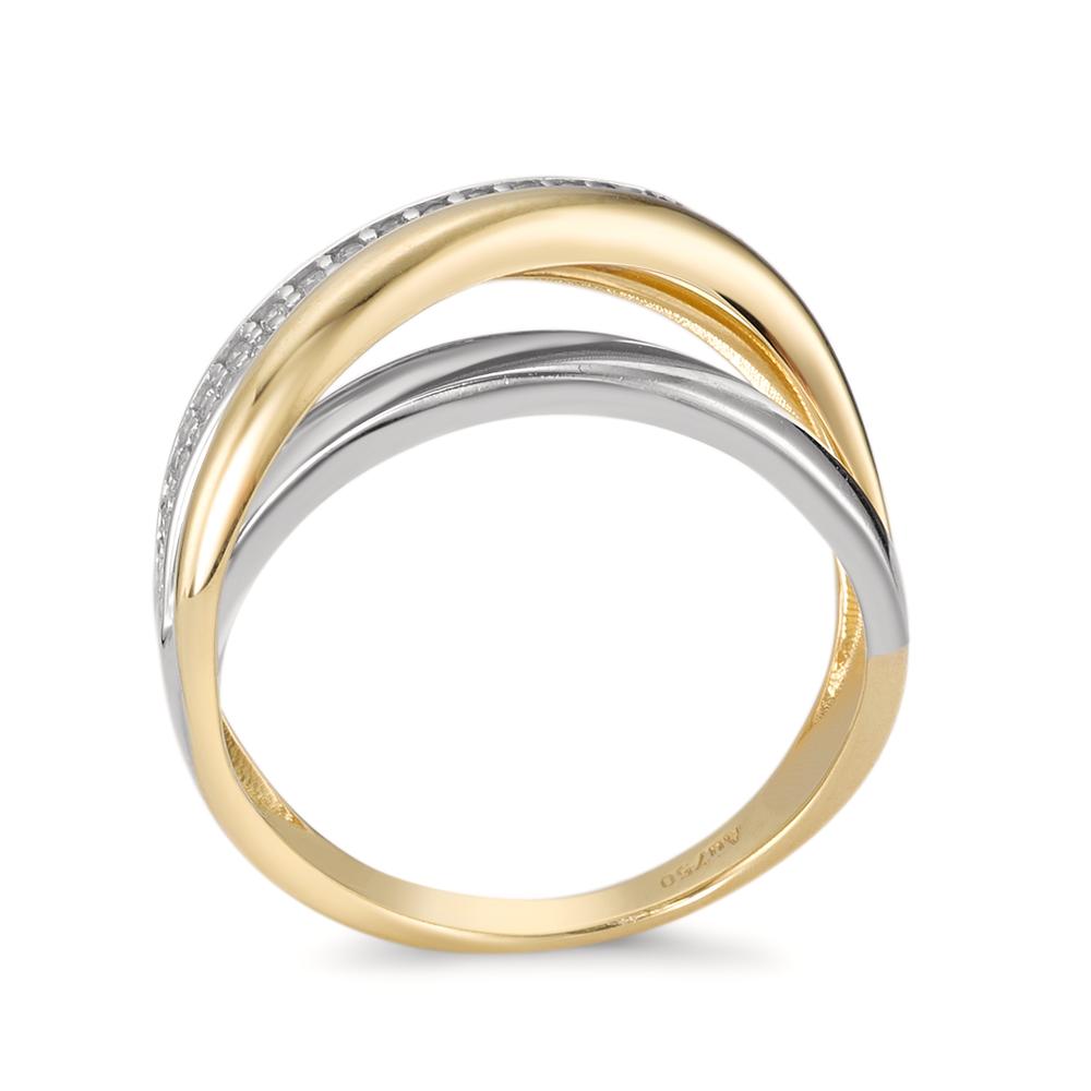 Bague Or jaune 18K, Or blanc 18K Zircone