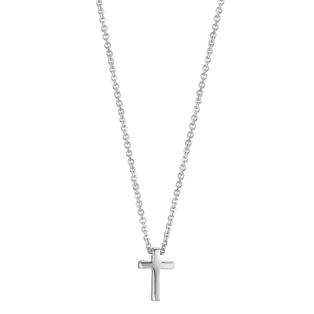 Collier Or blanc 18K Croix 42 cm