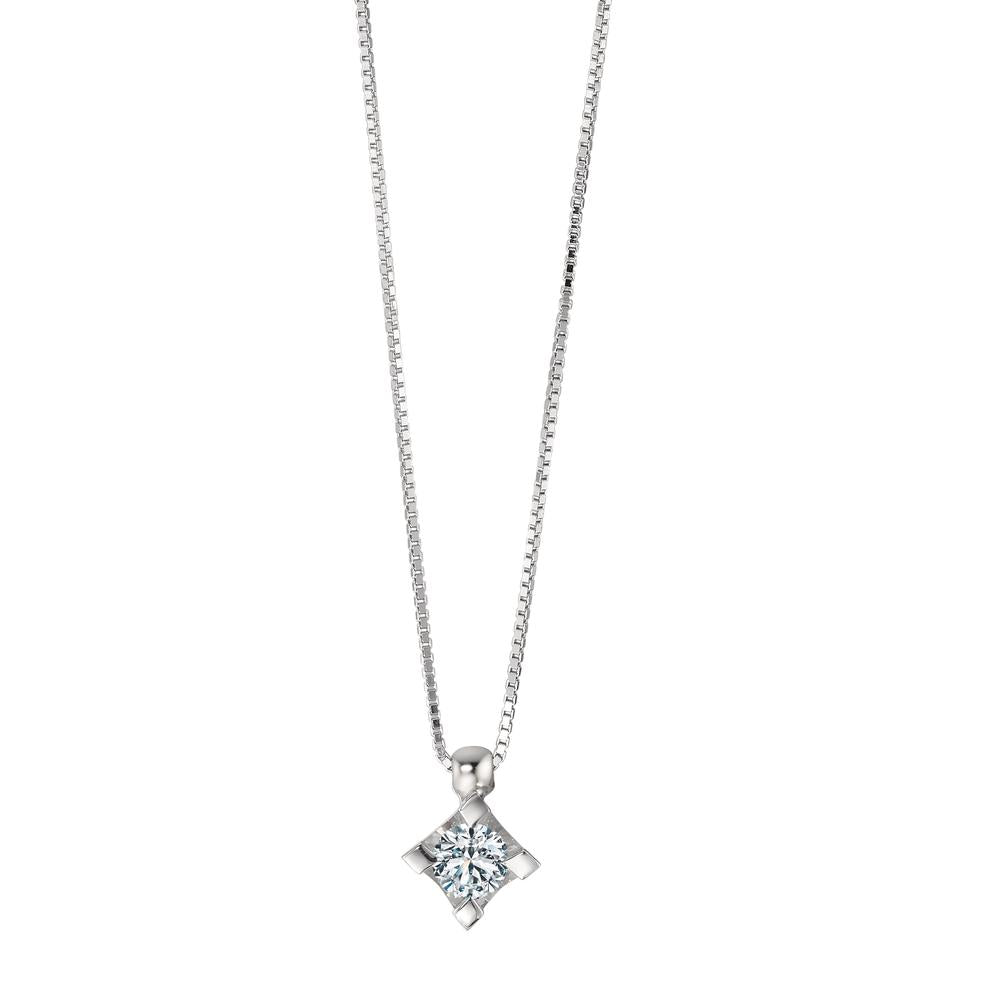 Collier Or blanc 18K Diamant 0.20 ct, w-si 39-42 cm Ø4.5 mm