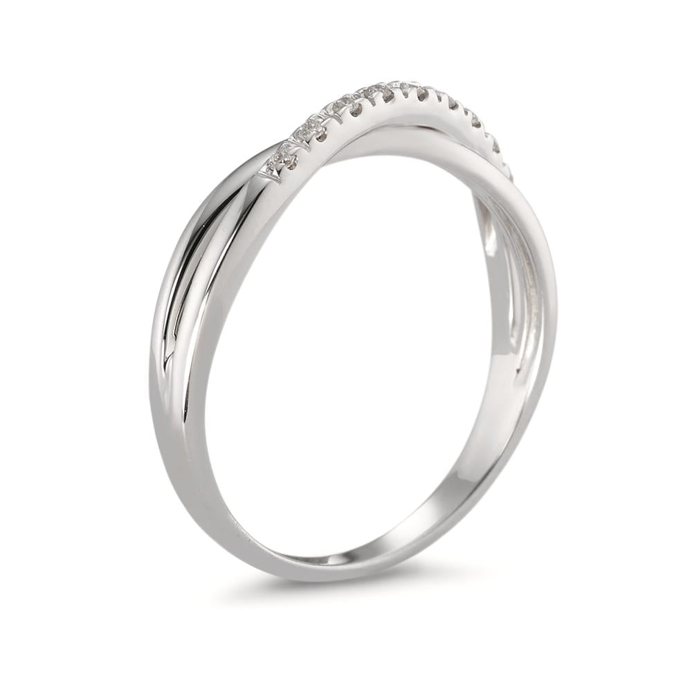 Bague Or blanc 18K Diamant 0.05 ct, 9 Pierres, w-si