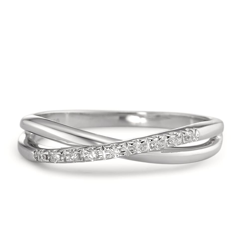 Bague Or blanc 18K Diamant 0.05 ct, 9 Pierres, w-si