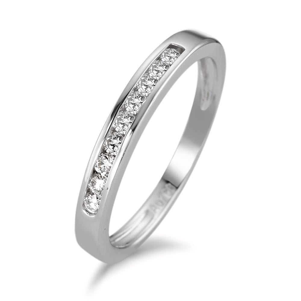 Bague d'éternité Or blanc 18K Diamant 0.18 ct, 9 Pierres, w-si