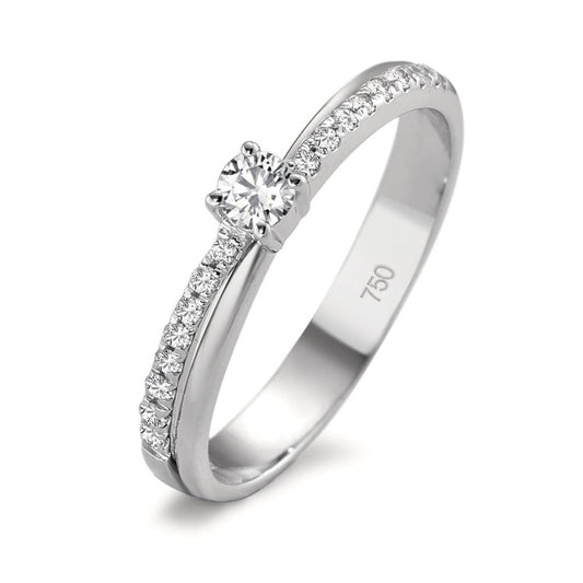 Bague Or blanc 18K Diamant 0.09 ct, 19 Pierres, w-si