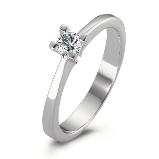 Bague solitaire Or blanc 18K Diamant 0.15 ct, w-si