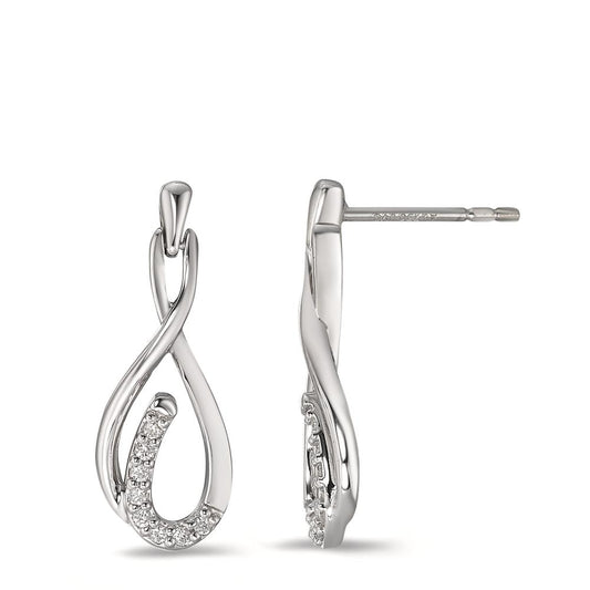 Pendant d'oreilles Or blanc 18K Diamant 0.09 ct, 16 Pierres, w-si