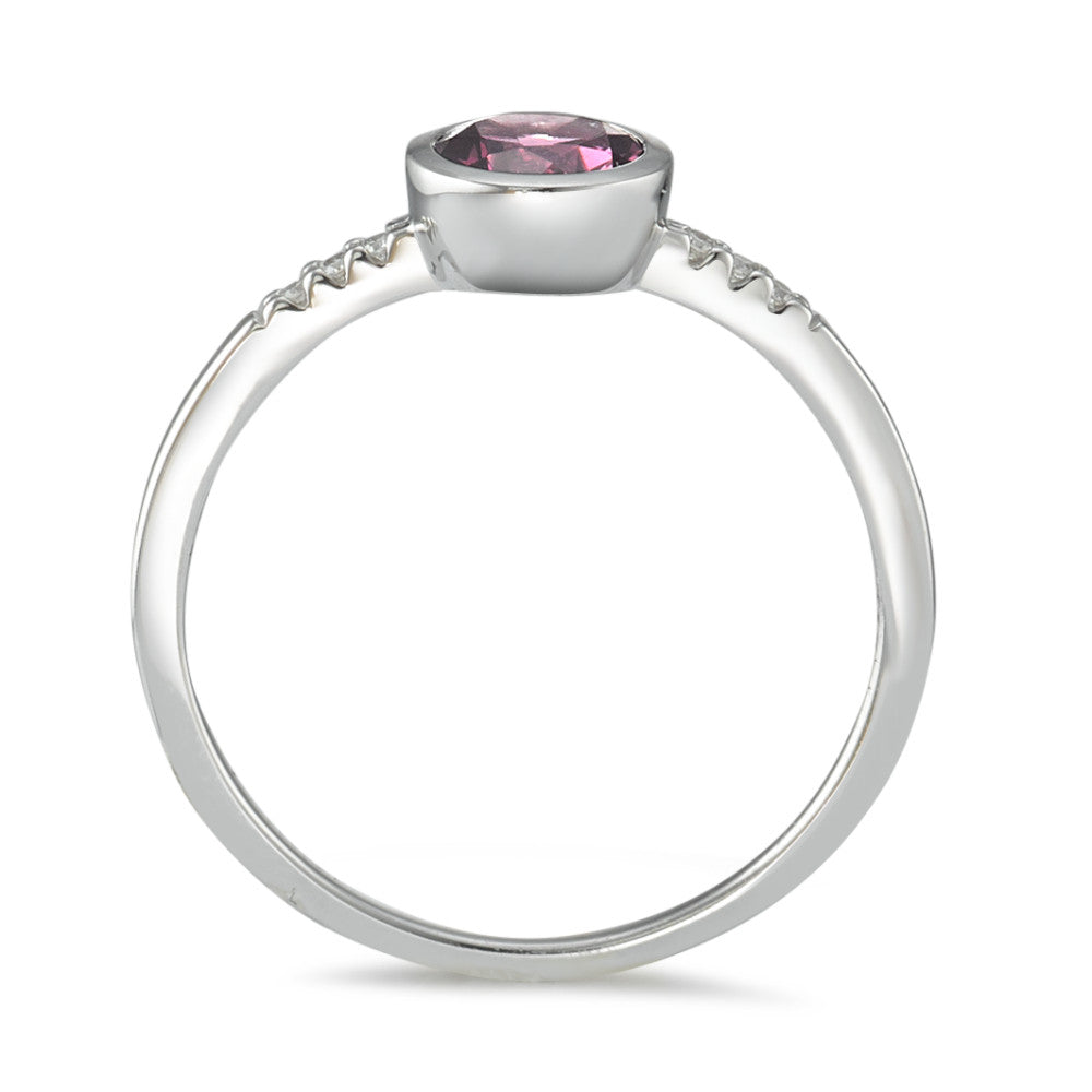 Bague Or blanc 18K Rhodolite 7 Pierres